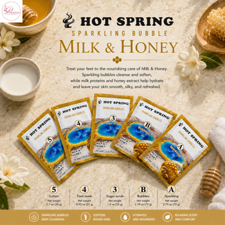 Hot Spring Sparkling Bubbles 5in1 Milk & Honey + Free Pedicure Liner