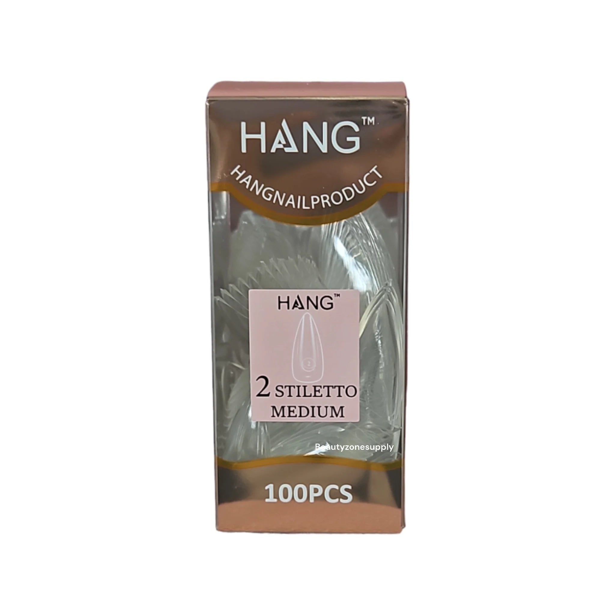 Hang Gel x Tips Premium 100 pc Refill Box Stiletto Medium