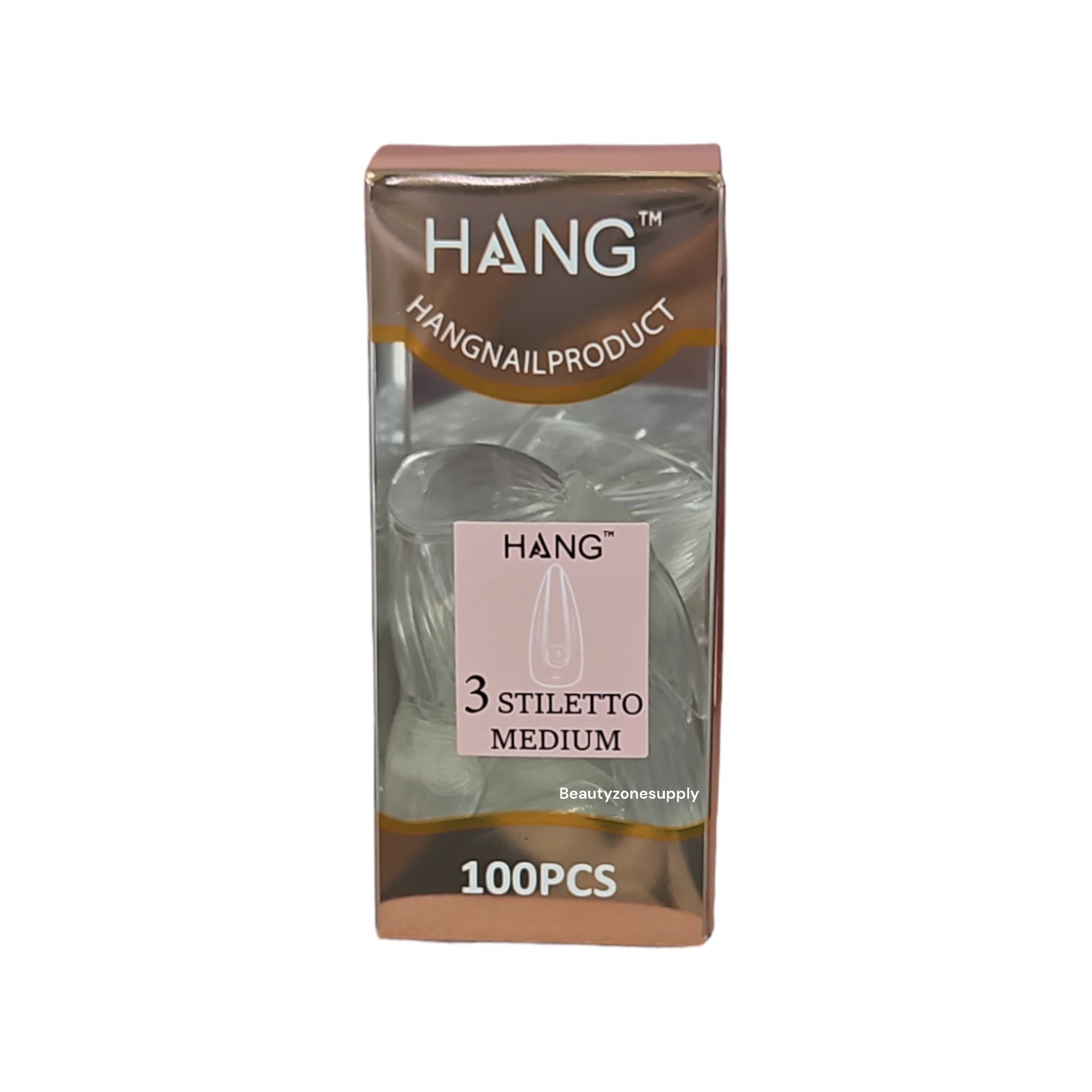 Hang Gel x Tips Premium 100 pc Refill Box Stiletto Medium