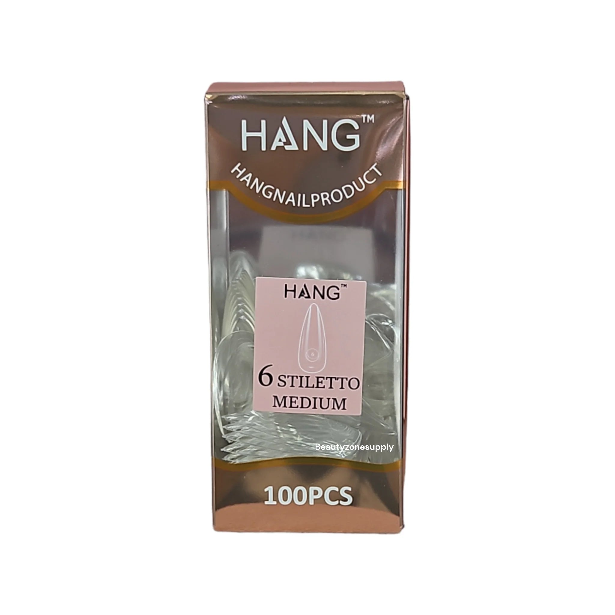 Hang Gel x Tips Premium 100 pc Refill Box Stiletto Medium