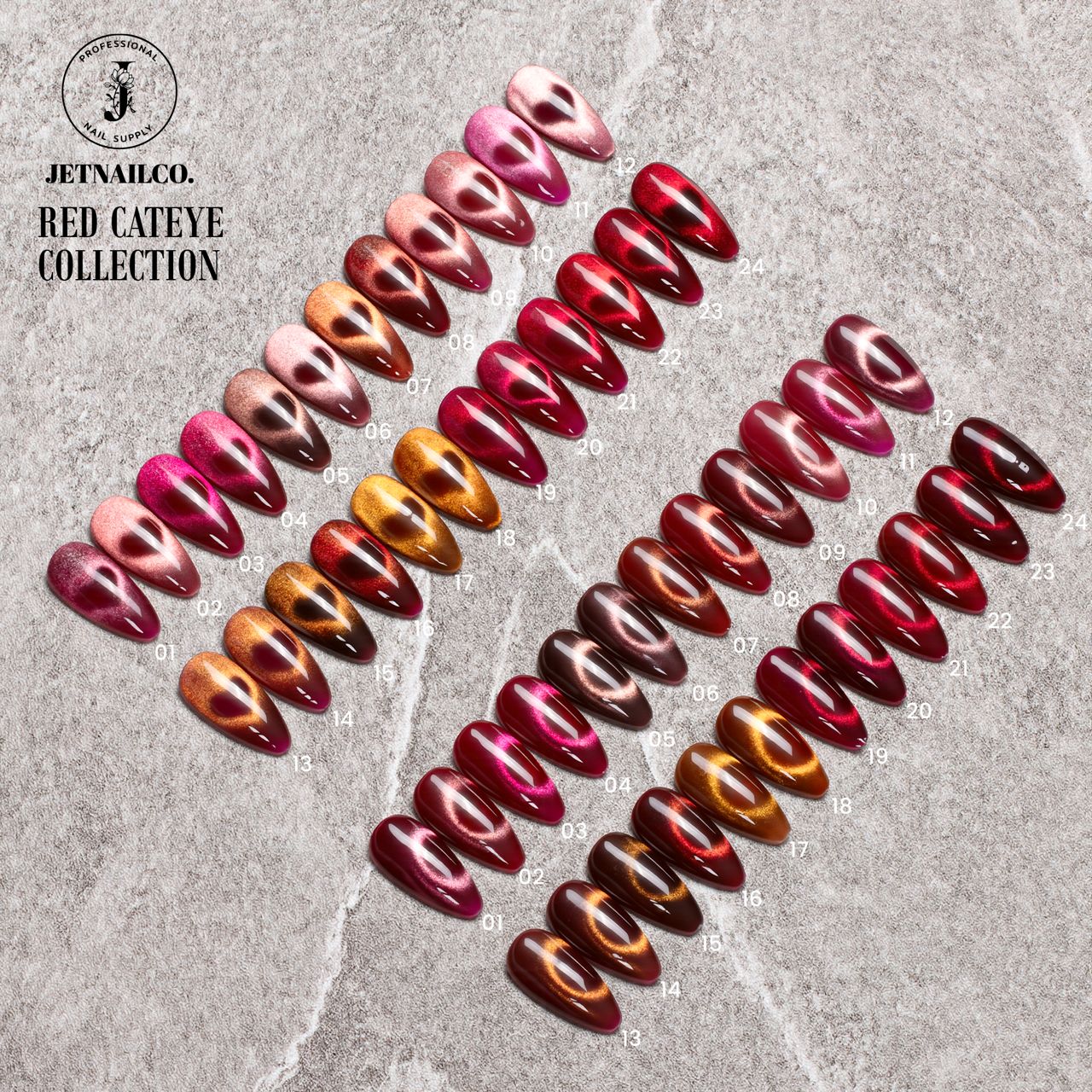 Jet Red Cat Eye Collection 24 Colors