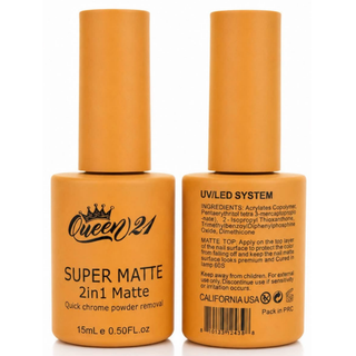 QUEEN 21 - Super Matte 2-in-1 Top Coat - 15ml/0.5oz